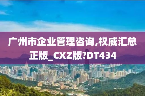 广州市企业管理咨询,权威汇总正版_CXZ版?DT434