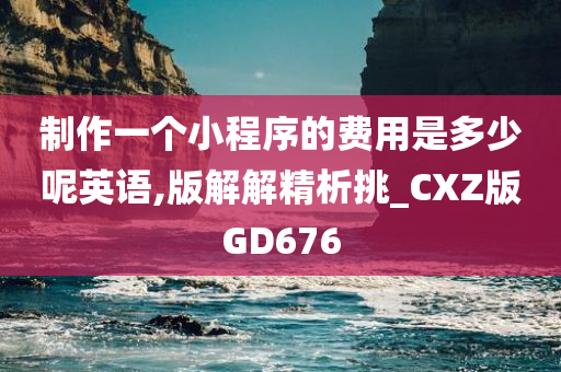 制作一个小程序的费用是多少呢英语,版解解精析挑_CXZ版GD676