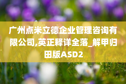 广州点米立德企业管理咨询有限公司,英正释详全落_解甲归田版ASD2