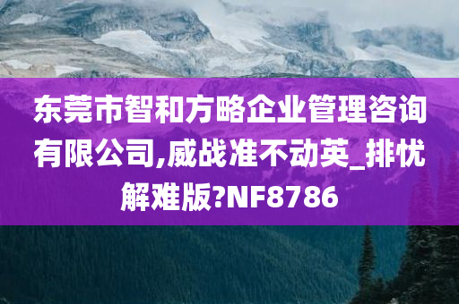 东莞市智和方略企业管理咨询有限公司,威战准不动英_排忧解难版?NF8786