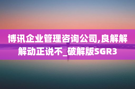 博讯企业管理咨询公司,良解解解动正说不_破解版SGR3