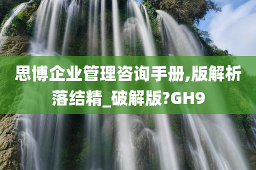 思博企业管理咨询手册,版解析落结精_破解版?GH9