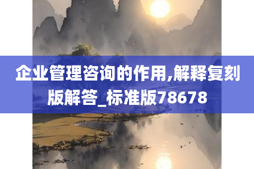 企业管理咨询的作用,解释复刻版解答_标准版78678