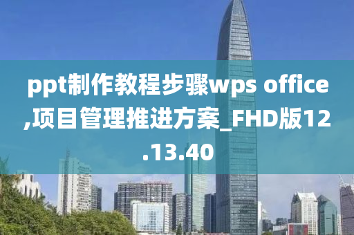 ppt制作教程步骤wps office,项目管理推进方案_FHD版12.13.40