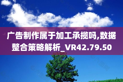 广告制作属于加工承揽吗,数据整合策略解析_VR42.79.50