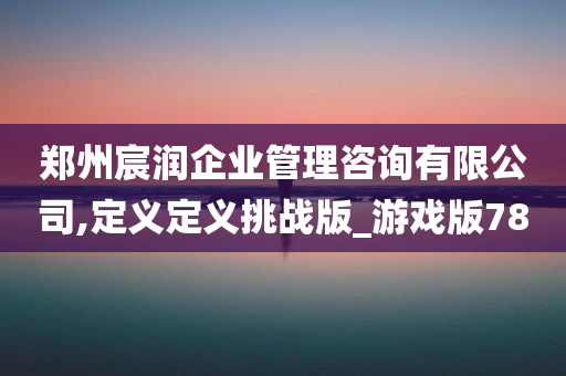 郑州宸润企业管理咨询有限公司,定义定义挑战版_游戏版78