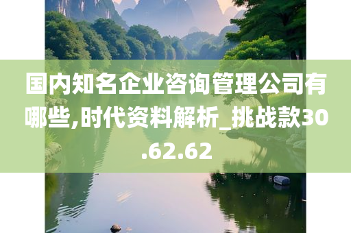 国内知名企业咨询管理公司有哪些,时代资料解析_挑战款30.62.62