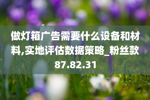 做灯箱广告需要什么设备和材料,实地评估数据策略_粉丝款87.82.31