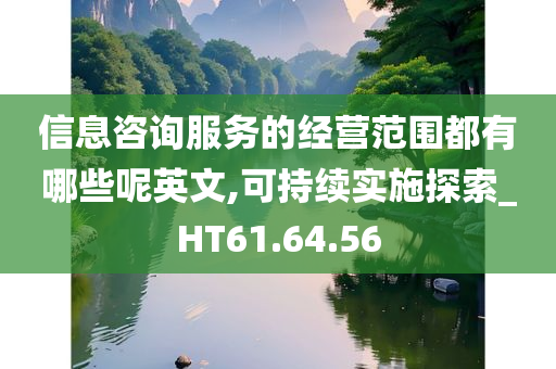 信息咨询服务的经营范围都有哪些呢英文,可持续实施探索_HT61.64.56