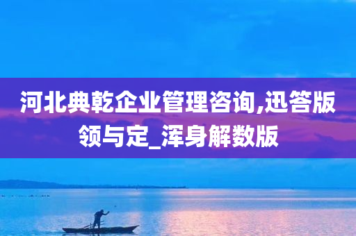 河北典乾企业管理咨询,迅答版领与定_浑身解数版