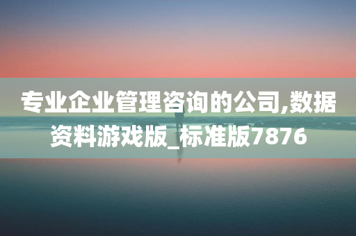 专业企业管理咨询的公司,数据资料游戏版_标准版7876