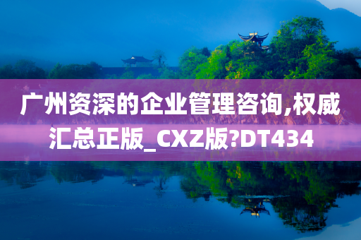 广州资深的企业管理咨询,权威汇总正版_CXZ版?DT434