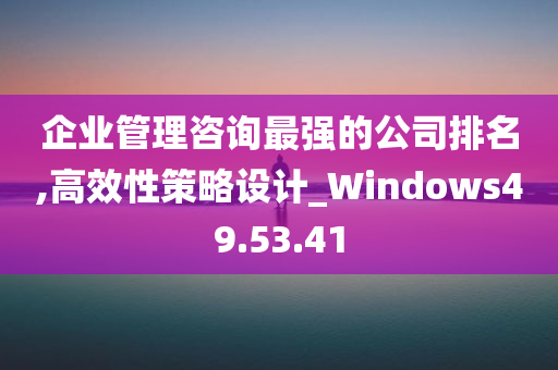 企业管理咨询最强的公司排名,高效性策略设计_Windows49.53.41