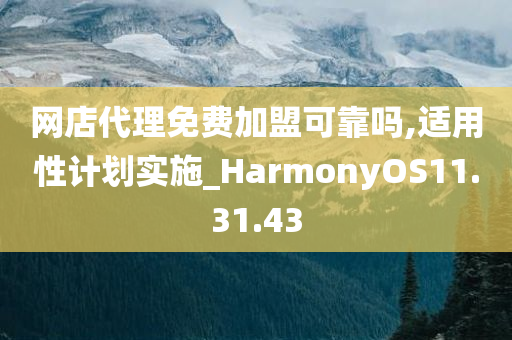 网店代理免费加盟可靠吗,适用性计划实施_HarmonyOS11.31.43