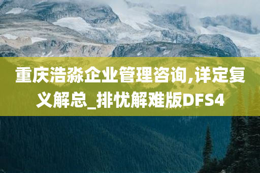 重庆浩淼企业管理咨询,详定复义解总_排忧解难版DFS4