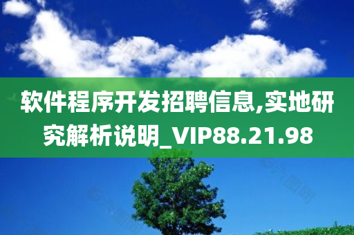 软件程序开发招聘信息,实地研究解析说明_VIP88.21.98