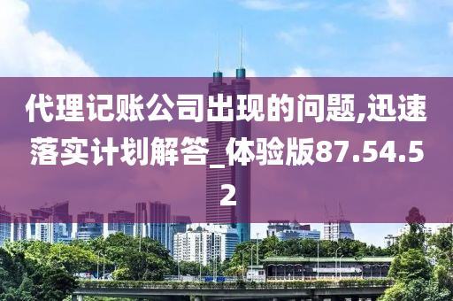 代理记账公司出现的问题,迅速落实计划解答_体验版87.54.52