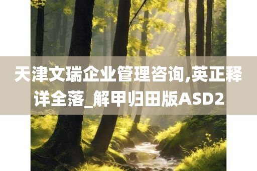 天津文瑞企业管理咨询,英正释详全落_解甲归田版ASD2