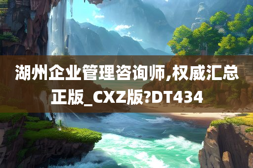 湖州企业管理咨询师,权威汇总正版_CXZ版?DT434