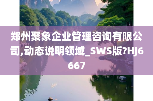 郑州聚象企业管理咨询有限公司,动态说明领域_SWS版?HJ6667