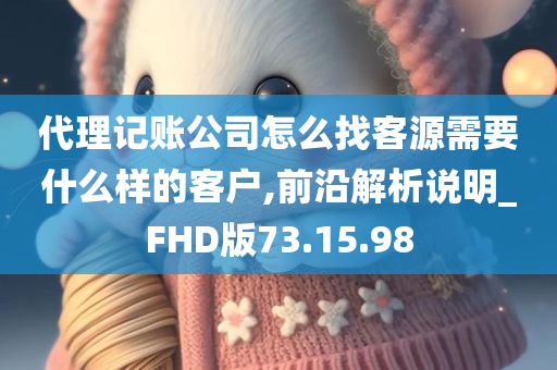 代理记账公司怎么找客源需要什么样的客户,前沿解析说明_FHD版73.15.98