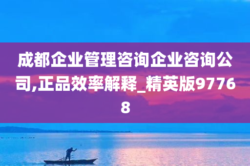 成都企业管理咨询企业咨询公司,正品效率解释_精英版97768