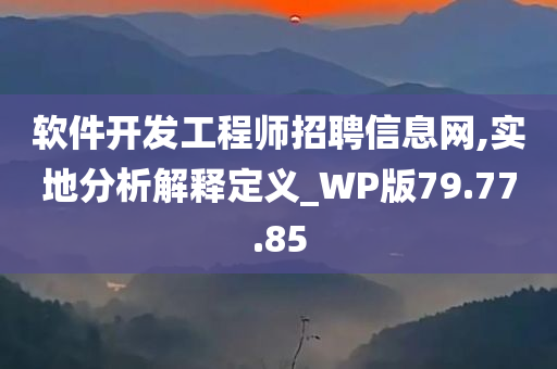 软件开发工程师招聘信息网,实地分析解释定义_WP版79.77.85