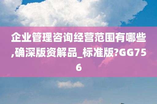 企业管理咨询经营范围有哪些,确深版资解品_标准版?GG756