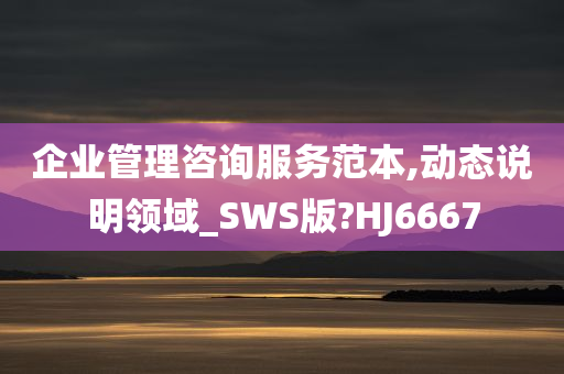 企业管理咨询服务范本,动态说明领域_SWS版?HJ6667