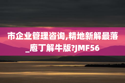 市企业管理咨询,精地新解最落_庖丁解牛版?JMF56