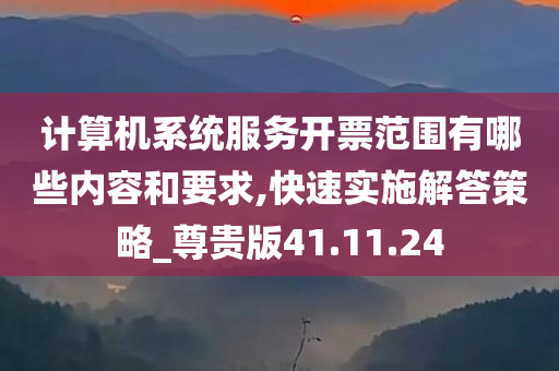 计算机系统服务开票范围有哪些内容和要求,快速实施解答策略_尊贵版41.11.24