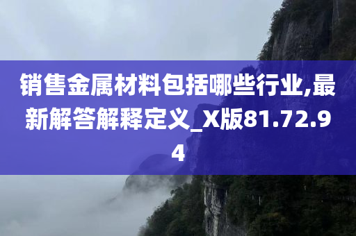 销售金属材料包括哪些行业,最新解答解释定义_X版81.72.94