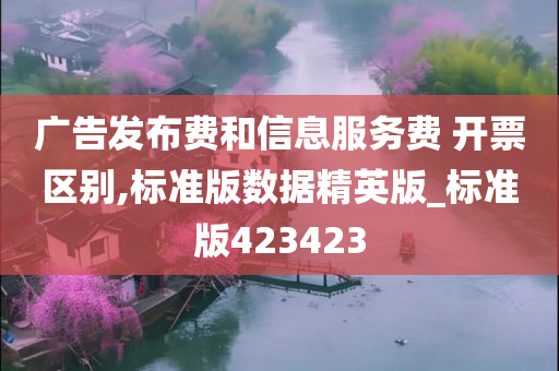 广告发布费和信息服务费 开票区别,标准版数据精英版_标准版423423