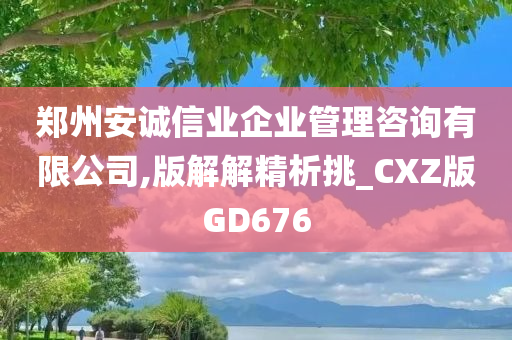 郑州安诚信业企业管理咨询有限公司,版解解精析挑_CXZ版GD676