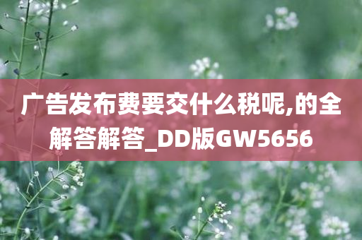 广告发布费要交什么税呢,的全解答解答_DD版GW5656