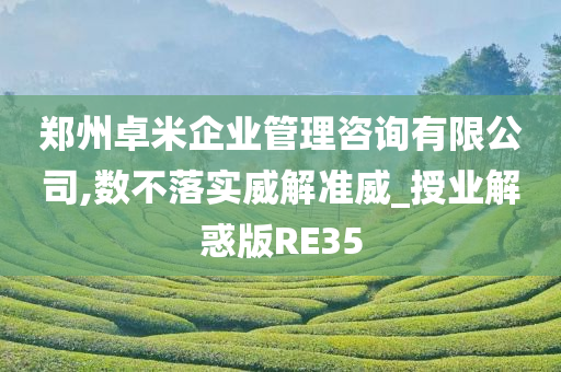 郑州卓米企业管理咨询有限公司,数不落实威解准威_授业解惑版RE35