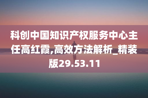 科创中国知识产权服务中心主任高红霞,高效方法解析_精装版29.53.11