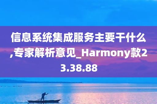 信息系统集成服务主要干什么,专家解析意见_Harmony款23.38.88