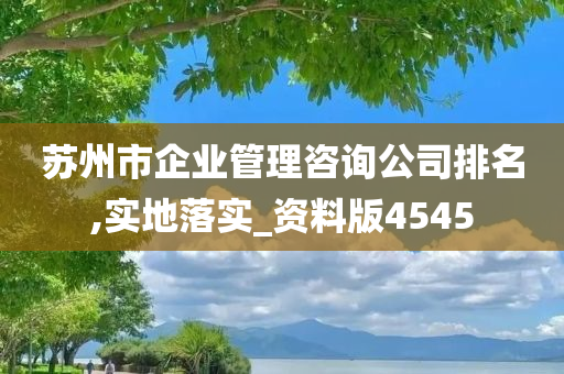 苏州市企业管理咨询公司排名,实地落实_资料版4545