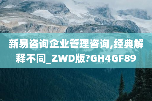 新易咨询企业管理咨询,经典解释不同_ZWD版?GH4GF89