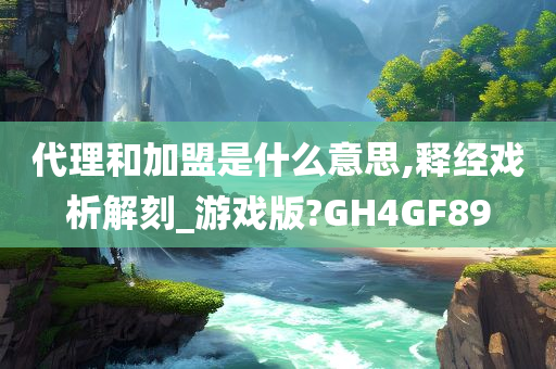 代理和加盟是什么意思,释经戏析解刻_游戏版?GH4GF89