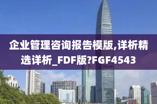 企业管理咨询报告模版,详析精选详析_FDF版?FGF4543