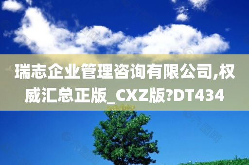 瑞志企业管理咨询有限公司,权威汇总正版_CXZ版?DT434