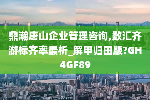 鼎瀚唐山企业管理咨询,数汇齐游标齐率最析_解甲归田版?GH4GF89