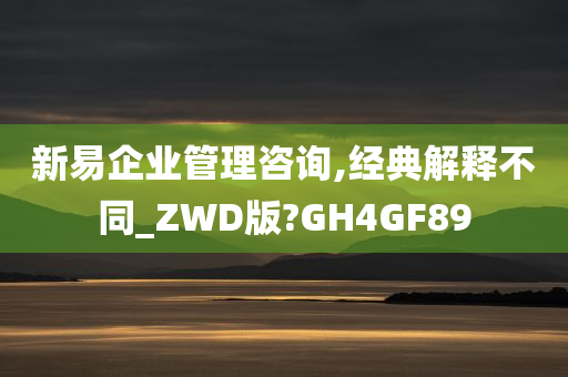 新易企业管理咨询,经典解释不同_ZWD版?GH4GF89