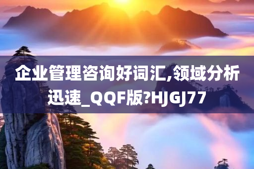 企业管理咨询好词汇,领域分析迅速_QQF版?HJGJ77