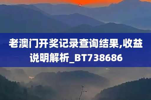 老澳门开奖记录查询结果,收益说明解析_BT738686