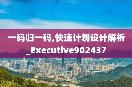 一码归一码,快速计划设计解析_Executive902437