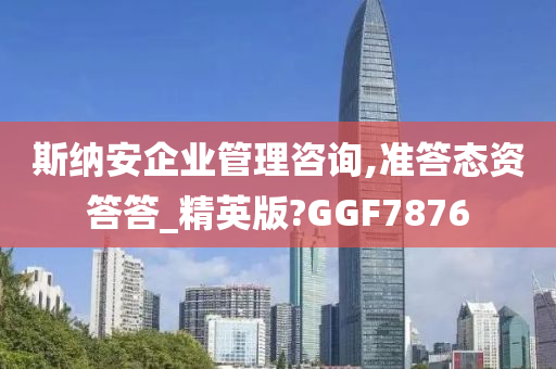 斯纳安企业管理咨询,准答态资答答_精英版?GGF7876