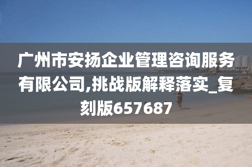 广州市安扬企业管理咨询服务有限公司,挑战版解释落实_复刻版657687